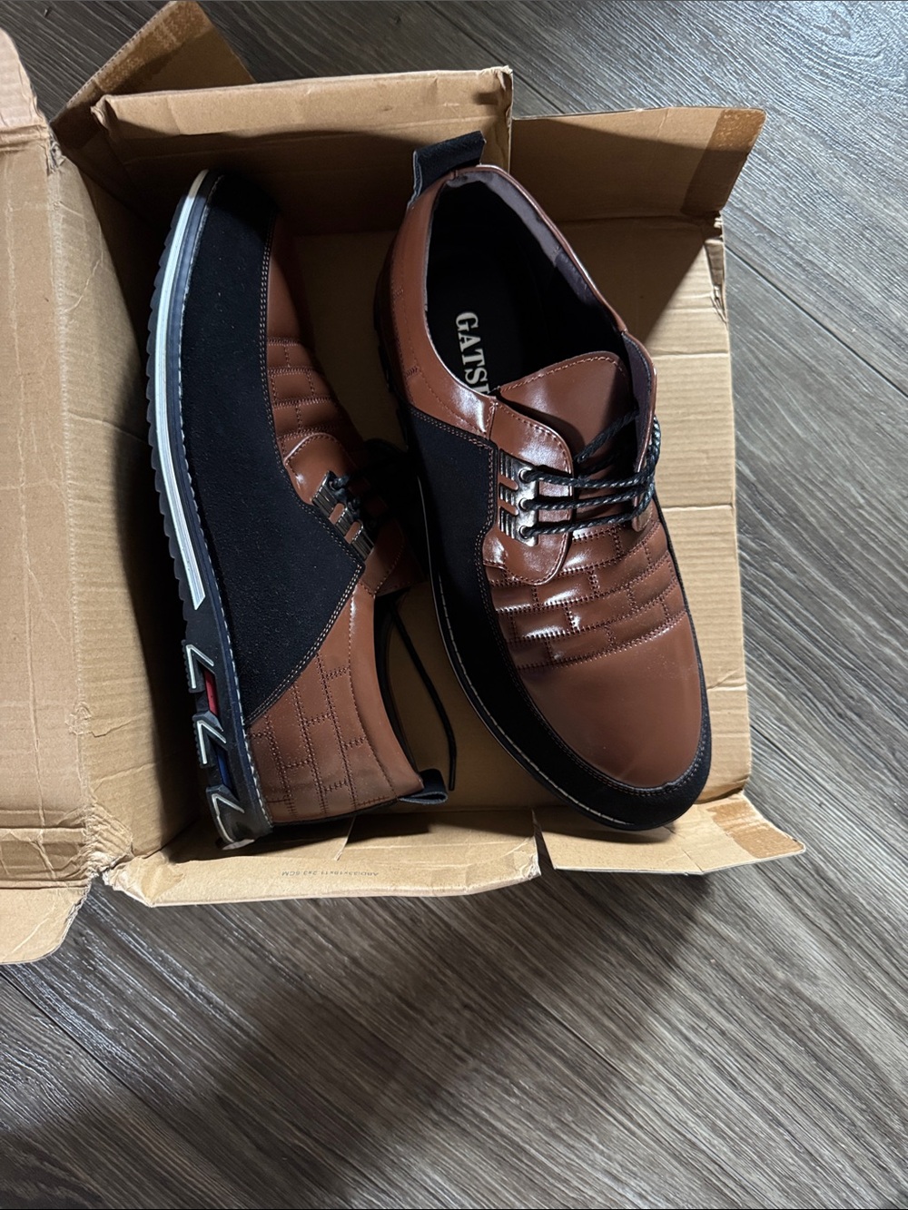 Gatsby Men’s Brown and Black Casual Derby Shoes with Lace Closure
